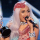 Lady Gaga and her meat dress at the 2010 MTV Video Music Awards.